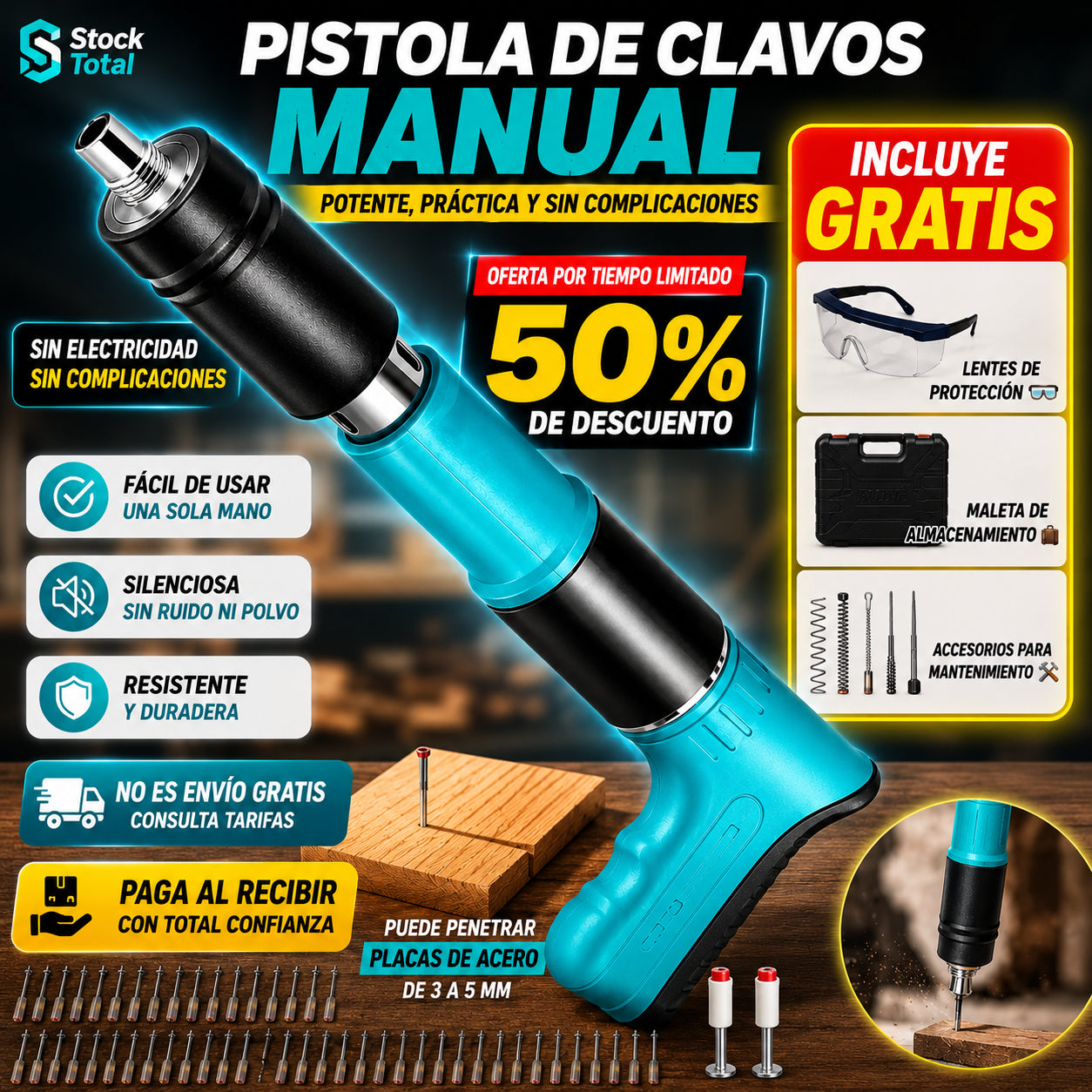 Pistola de Clavos Manual | 50% de descuento