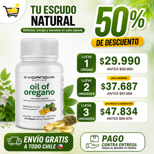 Aceite Orégano Cápsulas 50% DE DESCUENTO