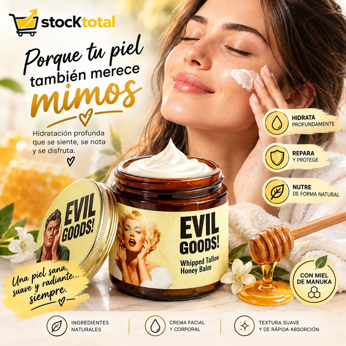Sebo de Res EVIL GOODS- Nutre tu piel desde el primer uso