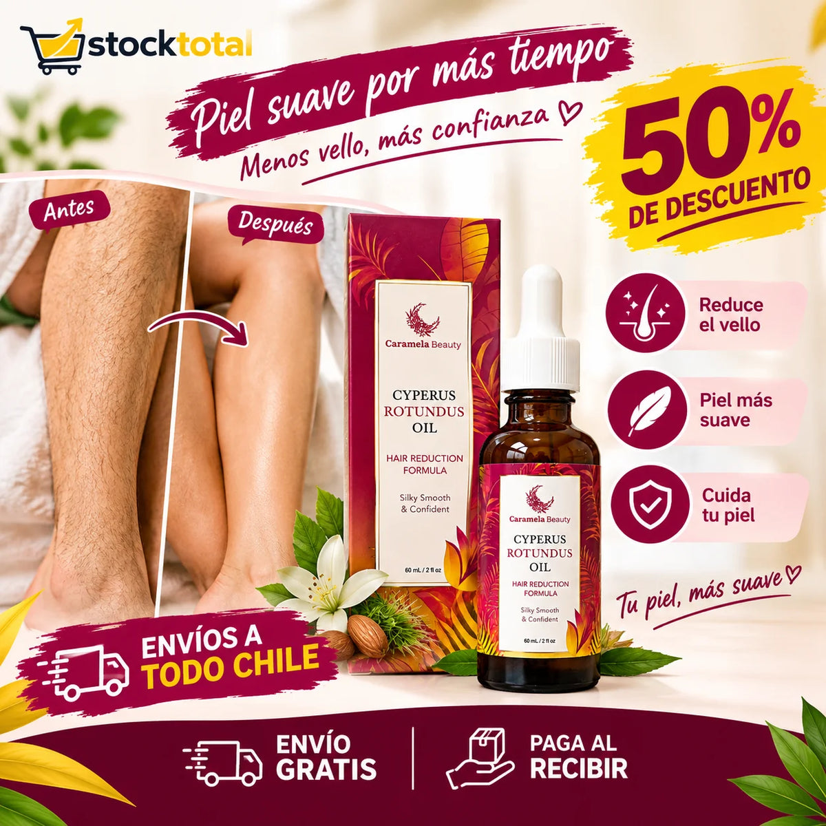 CYPERUS ROTUNDUS OIL - Menos vello, piel más calmada