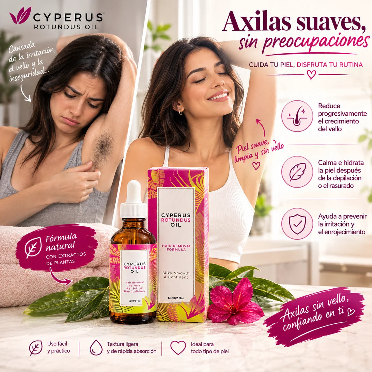 CYPERUS ROTUNDUS OIL - Menos vello, piel más calmada