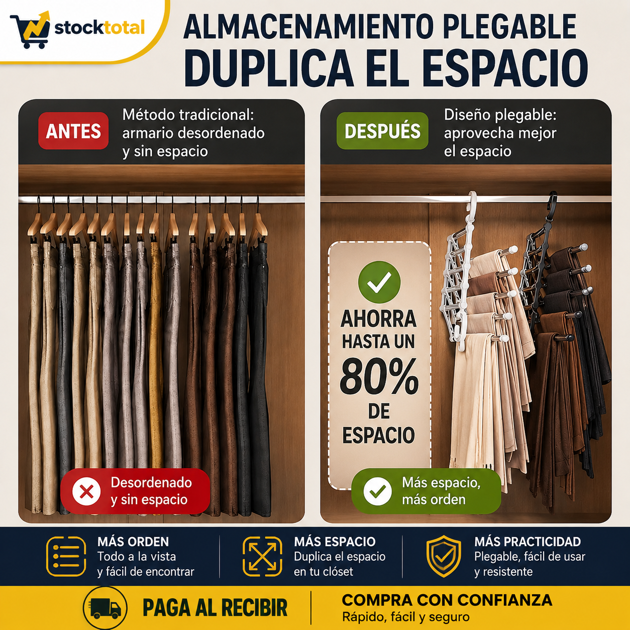 Pack 3 Organizador de pantalones 50% de DESCUENTO
