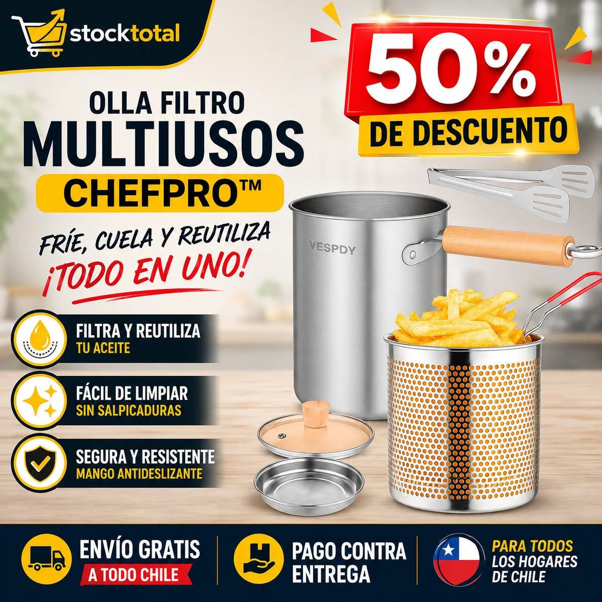 Olla Freidora ChefPro | 50% de DESCUENTO