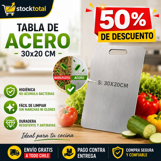 Tabla de Picar Alimento de ACERO | 50% de DESCUENTO