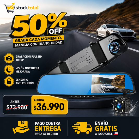Espejo Multivisión DVR | Tu copiloto de seguridad ¡50% DE DESCUENTO!