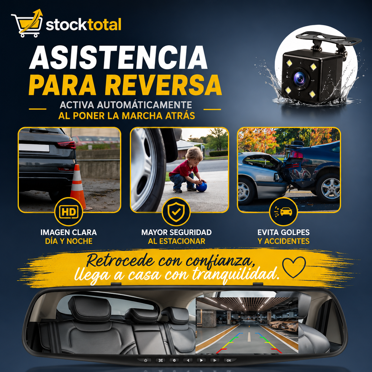 Espejo Multivisión DVR | Tu copiloto de seguridad 🚗✨ ¡50% DE DESCUENTO!