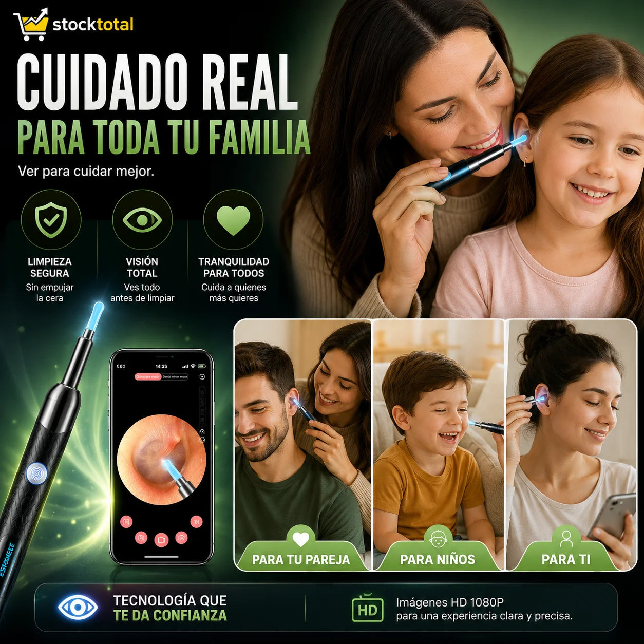 Limpiador de oídos con cámara Cámara HD | 50% de DESCUENTO Y ACCESORIOS GRATIS