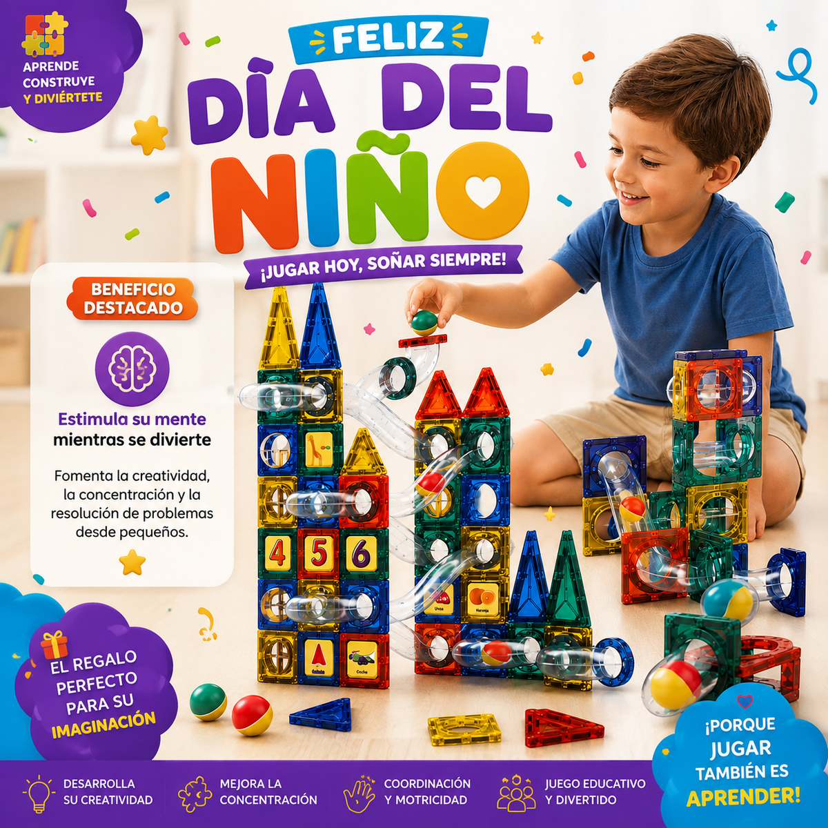 Bloques Magnéticos con 97 piezas 50% de descuento