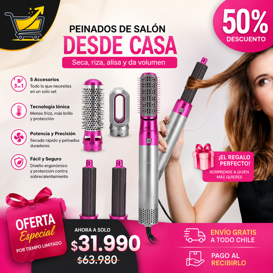 Cepillo Secador 5 En 1