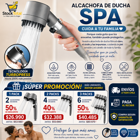 1 Pack con 2 Alcachofas de Ducha 50% de DESCUENTO