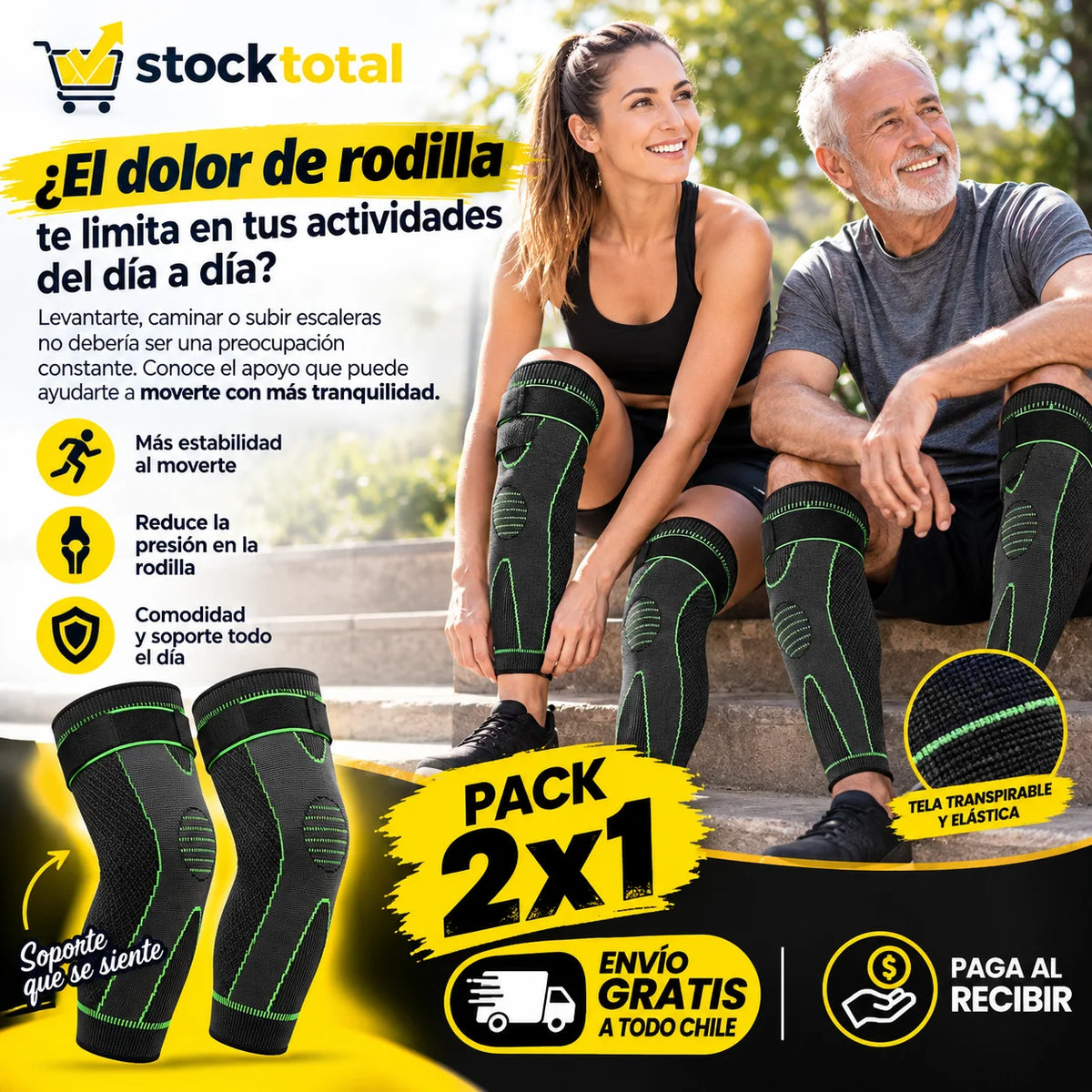 La Rodillera Larga De Compresión SUPER PACK 2X1