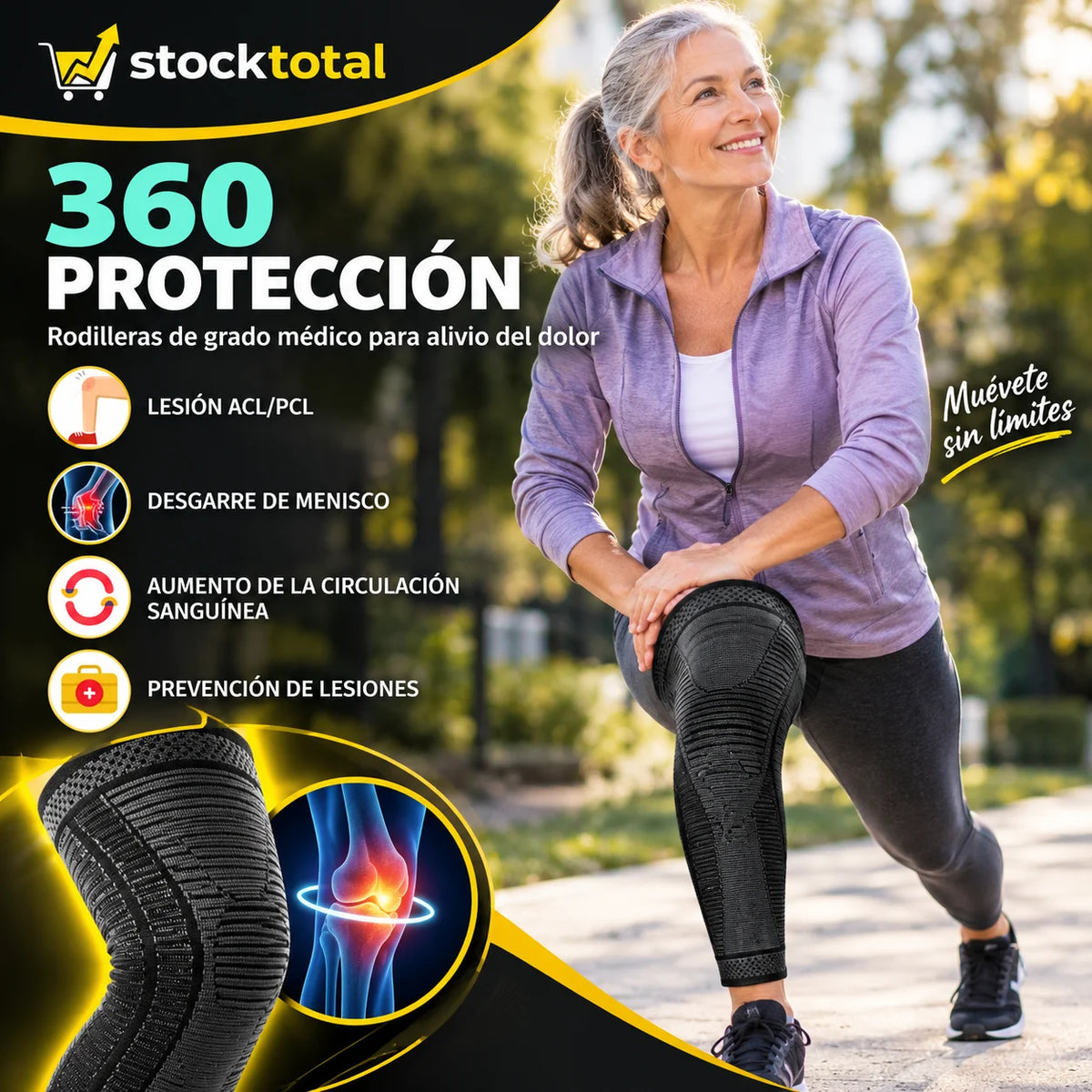 La Rodillera Larga De Compresión SUPER PACK 2X1