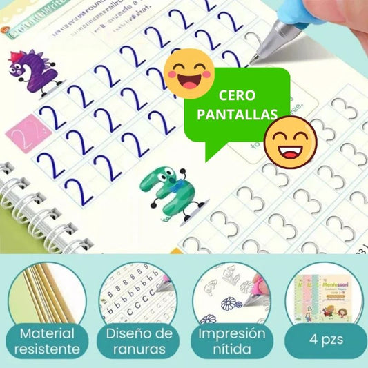 2 Set de 8 Cuadernos Mágicos para Caligrafía Infantil | Reutilizables
