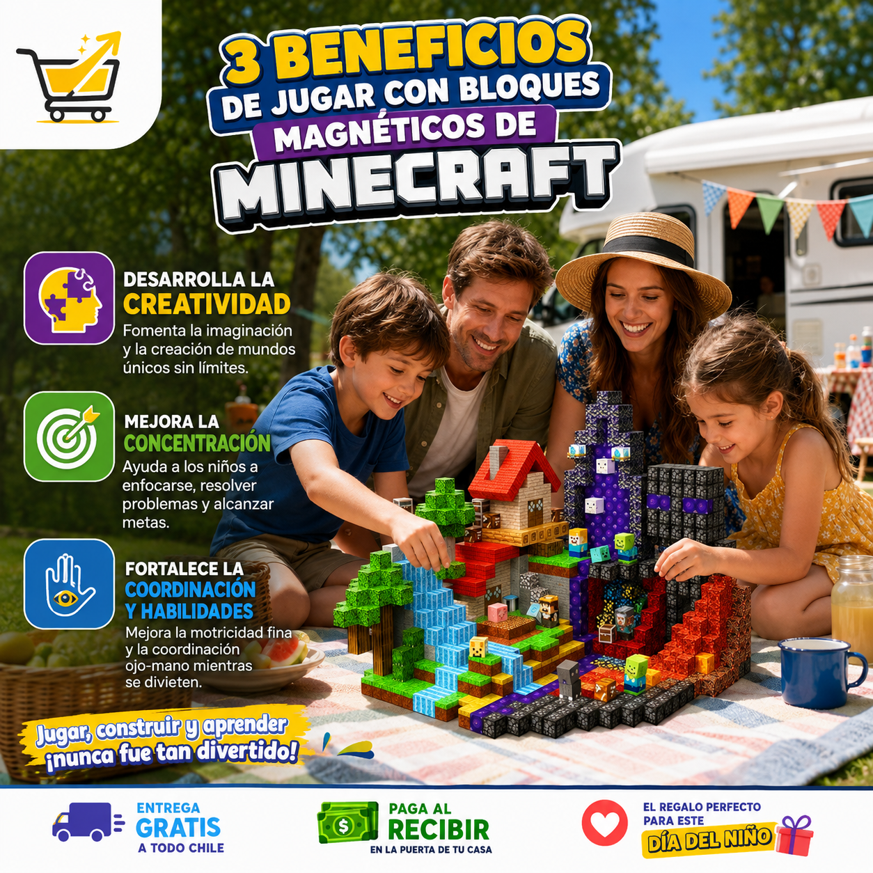 Bloques Magnéticos Minecraft 86 Piezas ¡Con 50% DE DESCUENTO!