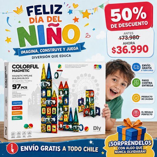 Bloques Magnéticos con 97 piezas 50% de descuento